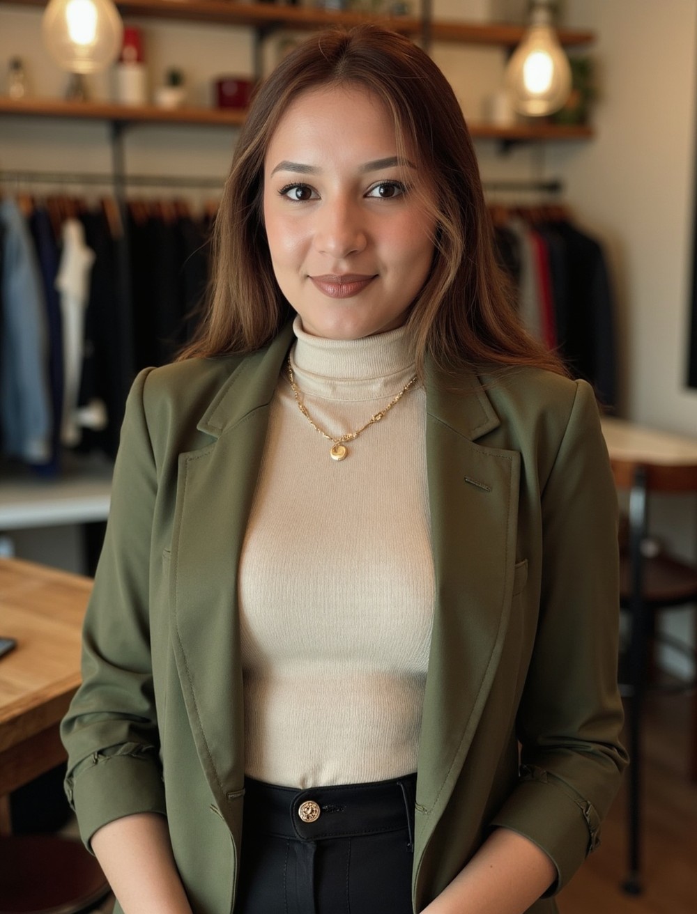 Liz en la boutique de Atelier, en Pasto